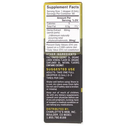 Hemp Extract Oil 60 Mg, CW